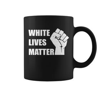 White Lives Matter Fist V2 Coffee Mug - Monsterry