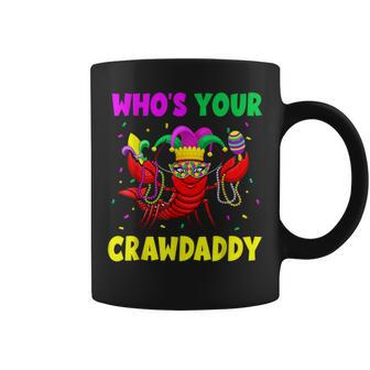 Whos Your Crawdaddy Crawfish Jester Beads Funny Mardi Gras Coffee Mug | Mazezy CA