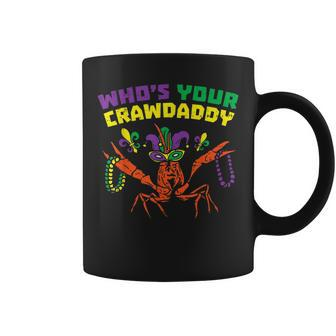 Whos Your Crawdaddy Crawfish Jester Beads Funny Mardi Gras V2 Coffee Mug - Seseable
