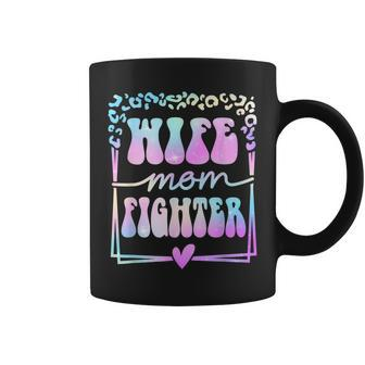 Wife Mom Fighter Funny Groovy Women Fighter Mothers Day Coffee Mug | Mazezy