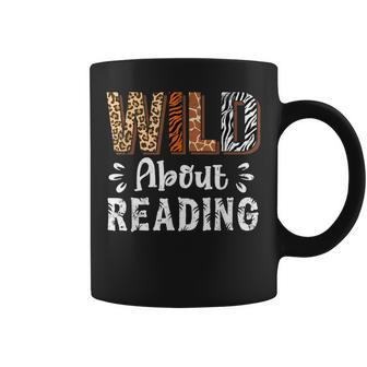 Wild About Reading Books Reader Lover Animals Leopard Zebra Coffee Mug | Mazezy