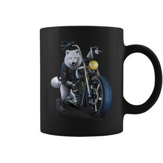 Wolf Riding Chopper Motorcycle In Full Moon Coffee Mug - Seseable