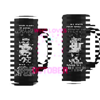 Womans Who Loves Cats And Was Born In October Birthday Gift Coffee Mug | Mazezy