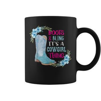 Women Boots Bling Its A Cowgirl Thing Cute Love Country Life Coffee Mug - Seseable