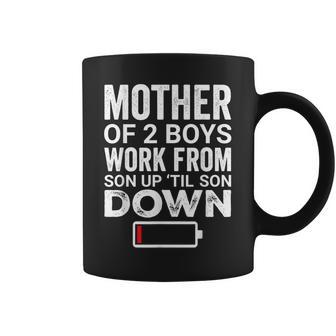 Women Mother Of Two 2 Boys Mom Of 2 Boys Mothers Day Coffee Mug - Thegiftio UK