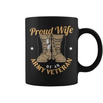 Womens 4Th Of July Celebration Proud Wife Of An Army Veteran Spouse Coffee Mug - Seseable