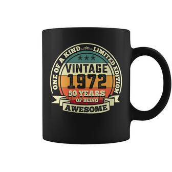 Womens 50Th Birthday Vintage Retro Awesome 1972 50 Years Old Coffee Mug - Seseable