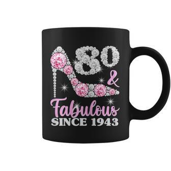 Womens 80 & Fabulous 80 Years Old 80Th Birthday Diamond Crown Shoes Coffee Mug | Mazezy CA