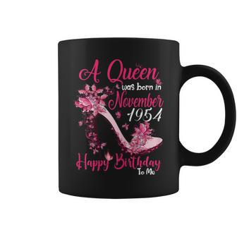 Womens A Queen Was Born In November 1954 Tshirt 65Th Birthday Gift Coffee Mug | Mazezy