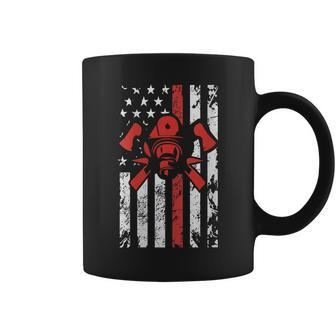 Womens American Flag Fire Fighter Coffee Mug - Seseable