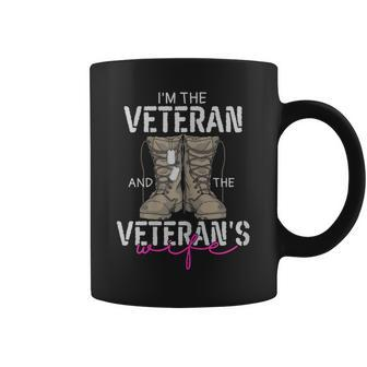 Womens American Veteran And Veterans Wife Funny Women Veterans Day Coffee Mug - Seseable