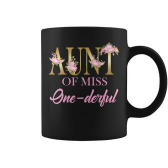 Womens Aunt Of Miss Onederful 1St Birthday First One-Derful Coffee Mug - Seseable