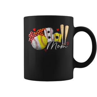 Womens Ball Mom Heart Baseball Softball Mama Women Mothers Day Coffee Mug | Mazezy