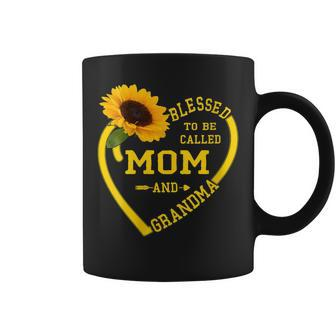 Womens Blessed To Be Called Mom And Grandma Mothers Day Sunflower Coffee Mug - Thegiftio UK