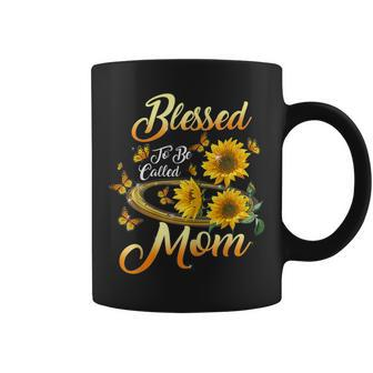 Womens Blessed To Be Called Mom Sunflower Mothers Day Womens Coffee Mug | Mazezy
