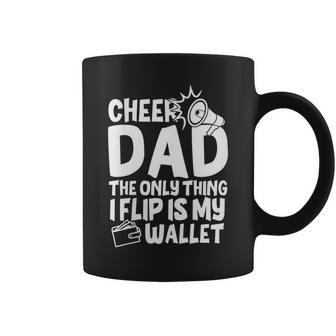 Womens Cheer Dad The Only Thing I Flip Is My Wallet Fathers Day Coffee Mug - Thegiftio UK