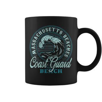 Womens Coast Guard Beach Retro Wave Circle Coffee Mug - Seseable