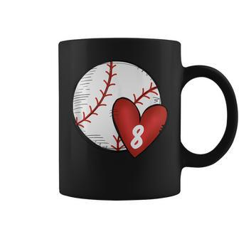 Womens Custom Baseball Mom Number 8 Heart For Mom Mommy Coffee Mug | Mazezy