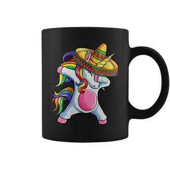 Womens Dabbing Unicorn Cinco De Mayo Kids Girls Women Mexican Coffee Mug | Mazezy