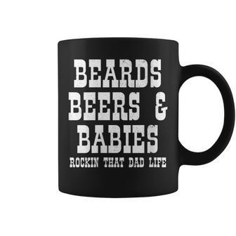 Womens Dad Life Beards Beer & Babies Funny Fathers Day Coffee Mug - Thegiftio UK