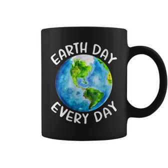 Womens Earth Day Earth Day Everyday Cute Heart Planet Coffee Mug | Mazezy