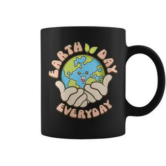 Womens Earth Day Everyday Retro Groovy Mother Earth Coffee Mug | Mazezy