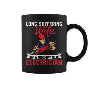 Womens Electricians Wife - Funny Wife Of A Grumpy Old Electrician Coffee Mug - Thegiftio UK