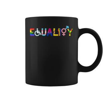 Womens Equality Lgbt Pride Rainbow Flag Gay Lesbian Trans Pans  Coffee Mug