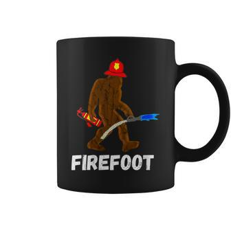 Womens Fire Fighter Bigfoot Fireman Funny Sasquatch Firefighter Coffee Mug - Seseable