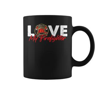 Womens Firefighter Wife Fire Department - Love My Firefighter Coffee Mug - Seseable