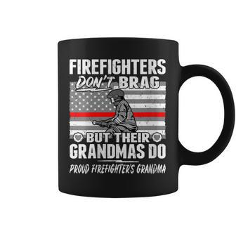 Womens Firefighters Dont Brag Proud Firefighter Grandma Funny Gift Coffee Mug - Seseable