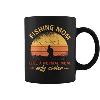 Womens Fishing Mom Like A Normal Mom But Cooler Woman Fishing Coffee Mug | Mazezy