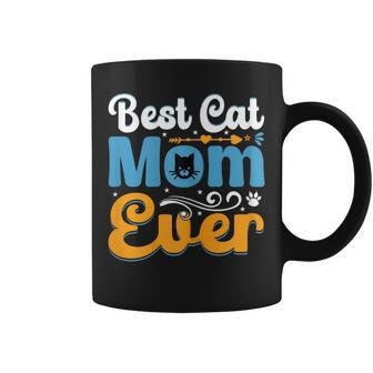 Womens Funny Cat Best Cat Mom Ever Meow Funny Cat Mothers Day Gifts Coffee Mug - Thegiftio UK