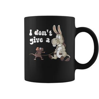 Womens Funny Mouse Walking A Donkey I Dont Give Rats ASs Mouse Coffee Mug | Mazezy