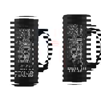 Womens Funny Pitbull Dad American Flag 4Th Of July Dog Fathers Day Coffee Mug - Thegiftio UK