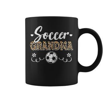Womens Funny Soccer Fan Leopard Pattern Women Grandma Soccer Player Coffee Mug | Mazezy