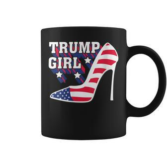 Womens Funny Trump Girl Gift | Cute High Heel American Flag Women Coffee Mug | Mazezy CA