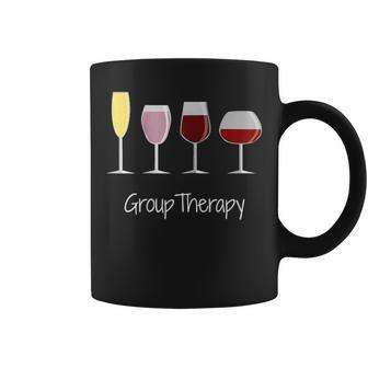 Womens Funny Womens Wine Drinking - Group Therapy Coffee Mug - Seseable