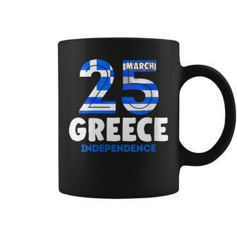 Womens Greek Independence Day 25 March Greece Flag Coffee Mug - Seseable
