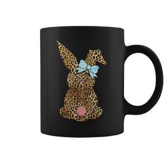 Womens Happy Easter Leopard Bunny Rabbit Gift Coffee Mug - Seseable