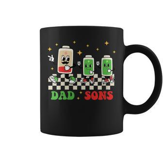 Womens Hippie Face Low Battery Dad Of Two Sons Twin Boys Father Day Coffee Mug - Thegiftio UK