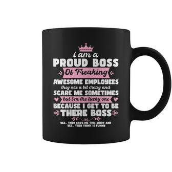 Womens I Am A Proud Boss Of Freaking Awesome Employees Funny Lady Coffee Mug | Mazezy