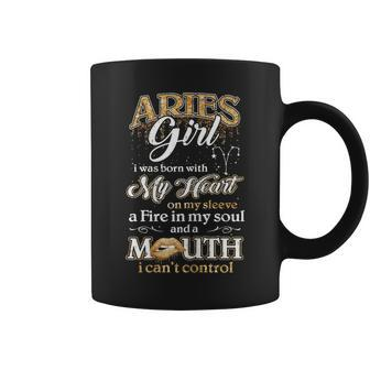 Womens Im An Aries Girl Lipstick March April Funny Zodiac Birthday Coffee Mug | Mazezy