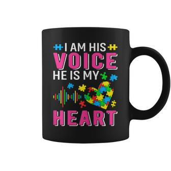 Womens Im His Voice Autism Mom Grandma Sister Aunt Teacher Friends Coffee Mug | Mazezy