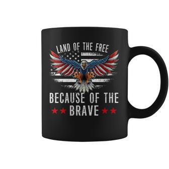 Womens Land Of The FreeBecause Of The Brave Memorial Day Patriotic Coffee Mug - Seseable