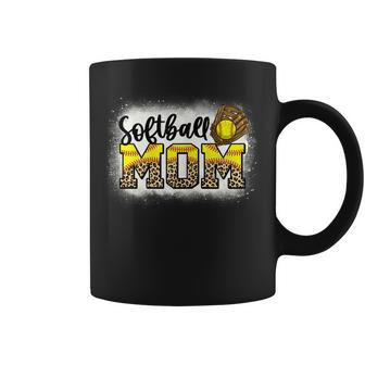 Womens Leopard Softball Mom Softball Game Day Vibes Mothers Day Coffee Mug | Mazezy