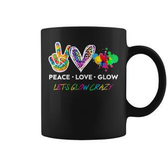 Womens Lets Glow Crazy Peace Love Glow Party Squad Halloween Coffee Mug | Mazezy