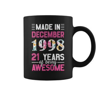 Womens Made In December 1998 21St Birthday Shirt December Girl Coffee Mug | Mazezy