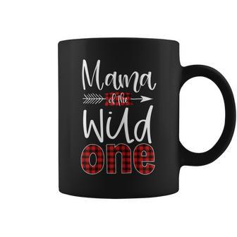 Womens Mama Of The Wild One Buffalo Plaid Lumberjack 1St Birthday Coffee Mug - Seseable