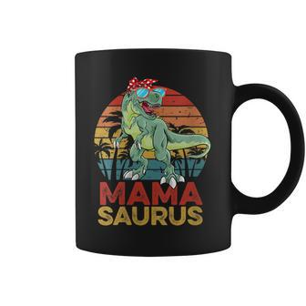 Womens Mamasaurus T Rex Dinosaur Funny Vintage Mama Saurus Family Coffee Mug - Seseable